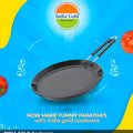 Dosa Tawa Hard Anodised - Black, Modern Round Design, 26 cm by india gold