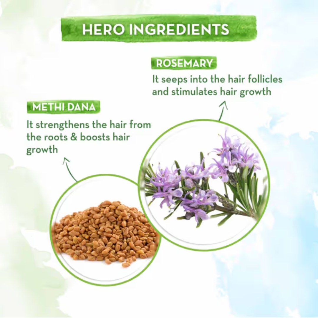 Mamaearth Rosemary Hair Growth Oil 150ml | Hair Growth Oil with Rosemary & Methi Dana for Strong, Thick & Healthy Hair