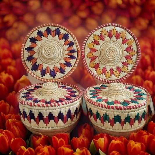 Riar Grass Moonj Basket Handmade Showpiece, Multipurpose Box, Roti Basket, Bread Bin