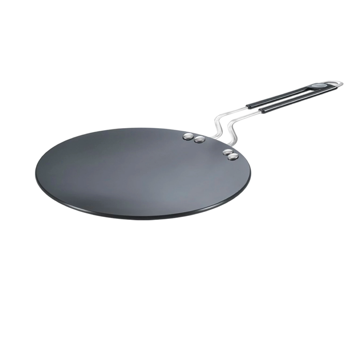 India Gold Aluminium Roti Tawa Hard Anodised Induction - Black, Modern Round Design, 25.5 cm