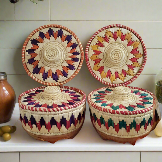 Riar Grass Moonj Basket Handmade Showpiece, Multipurpose Box, Roti Basket, Bread Bin