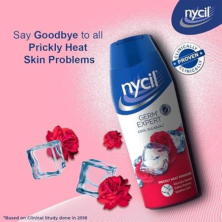 Nycil Cool Gulabjal Powder – Prickly Heat & Skin Care Talc 150g