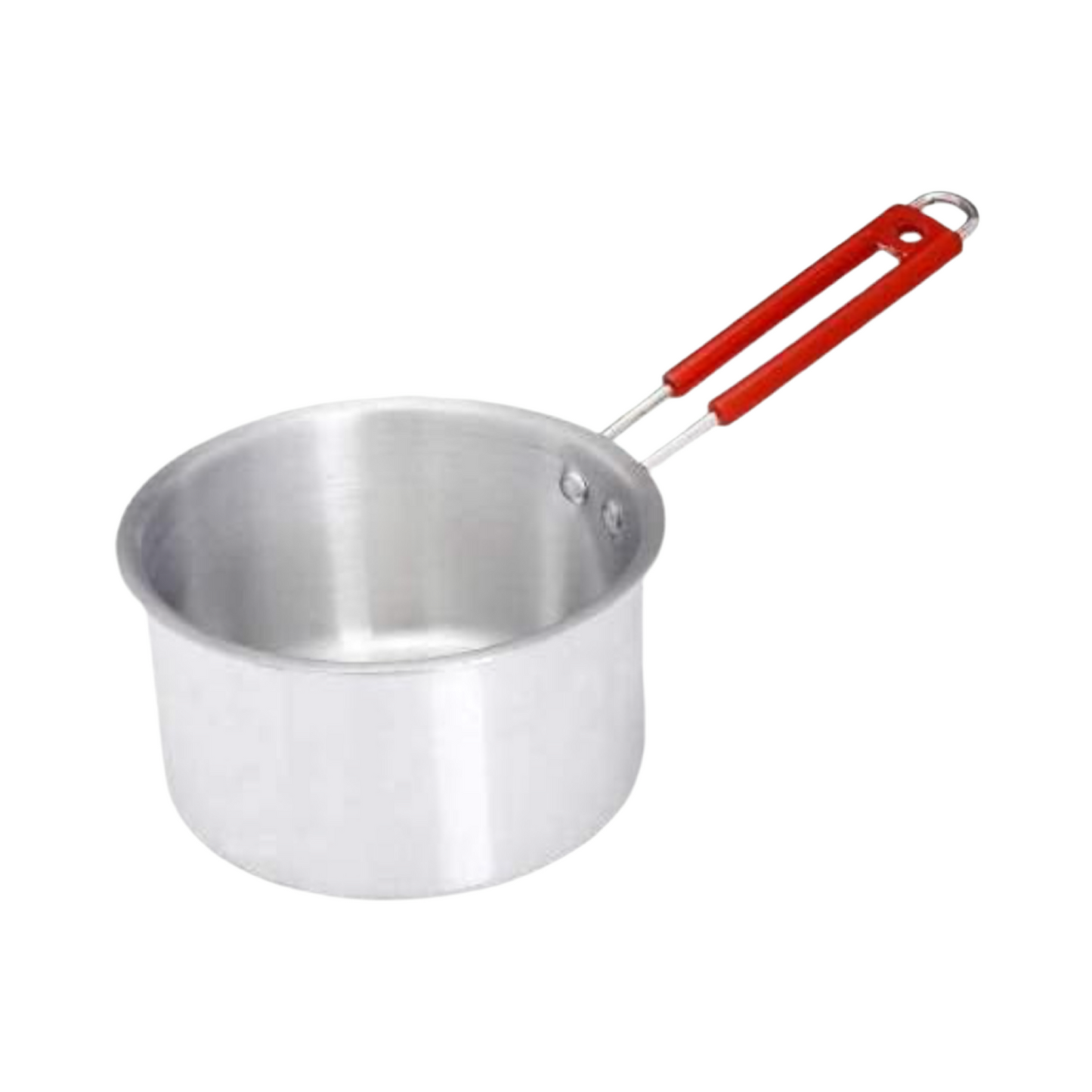 Riar Aluminium Saucepan/Tea Pan with Steel Polish - 16 cm, Silver Finish, with Steel Wire Handle