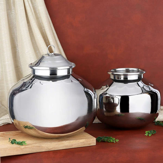 Chakmak Stainless Steel Kanha Matki Multipurpose Kitchen Utensil Durable Elegant Design Small Size