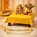 Premium Yellow Cotton Puja Cloth | Sacred पीला पूजा कपड़ा for Mandir, Chowki & Religious Rituals - 1 Meter