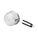 Riar Aluminium Saucepan/Tea Pan with Steel Polish - 16 cm, Silver Finish, with Steel Wire Handle