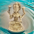 Riar Brass Laxmi Devi Idol Panchdhatu Made Maha Lakshmi Maa Murti/Statue for Home Decor, Diwali Pooja 4.5 inch height
