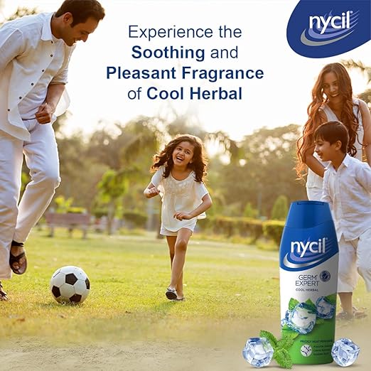 Nycil Cool Herbal Prickly Heat Talcum Powder, 150g (Cool Herbal 60g Free)