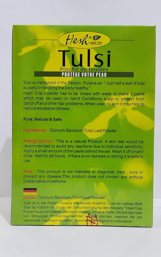 Hesh Tulsi Leaves Powder | Natural Tulsi Powder for Skin Care, Hair Care & Face Pack