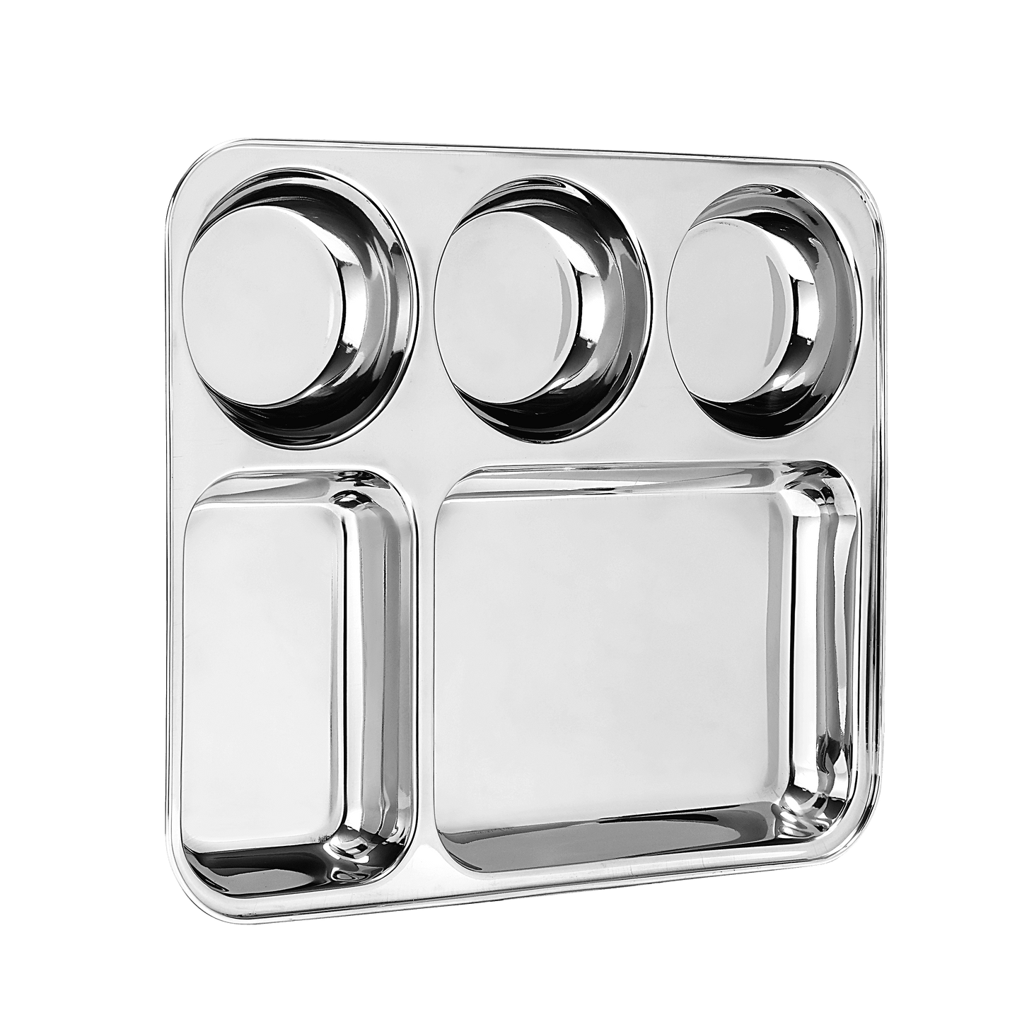 Riar Stainless Steel Modern Dinner Plate  5 IN 1 BHOJAN THAL R/KATORI 6 Piece Set