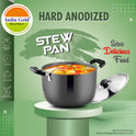 India Gold Aluminium Stewpan Hard Anodised Induction Base With Lid