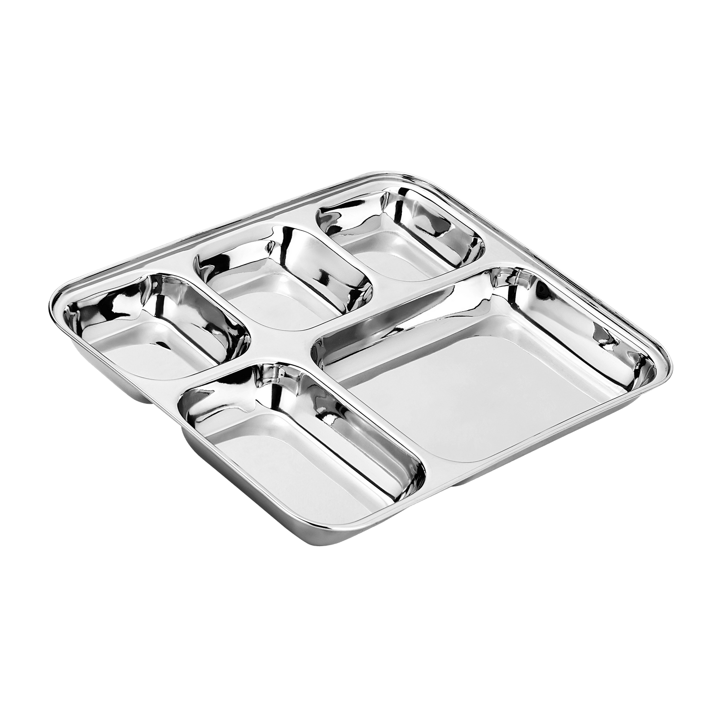 Riar Stainless K BHOJAN THAL SQUARE 5IN1 ROUND KATORI 6 pic set