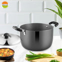 India Gold Stew Pan Hard Anodised With Lid