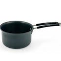 India Gold Aluminium Sauce Pan Hard Anodised Induction - Black, 15 cm, Modern Round Design