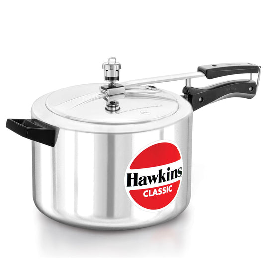 Hawkins Aluminium Classic Pressure Cooker, Inner Lid, 3 Containers with Lifter, 8 Litre