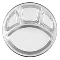 Airan Plus Stainless Steel Bhojanthal Round 22 Gauge 4 Compartment Dinner Plate Set