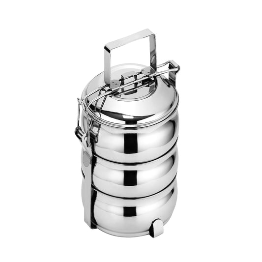 Airan Stainless Steel Tiffin Handi Laser – Silver, Modern Design