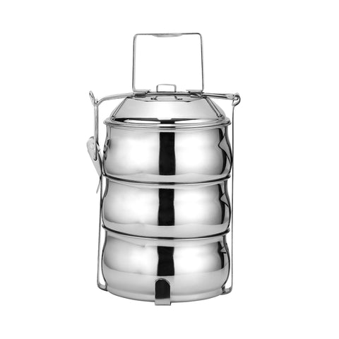 Airan Stainless Steel Tiffin Handi Laser – Silver, Modern Design