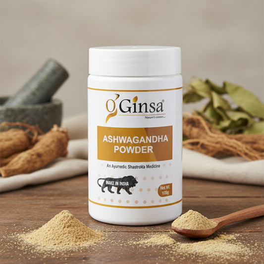 Ginsa Ashwagandha Powder 100g | Pure Ayurvedic Herbal Powder for Stress Relief, Strength & Immunity