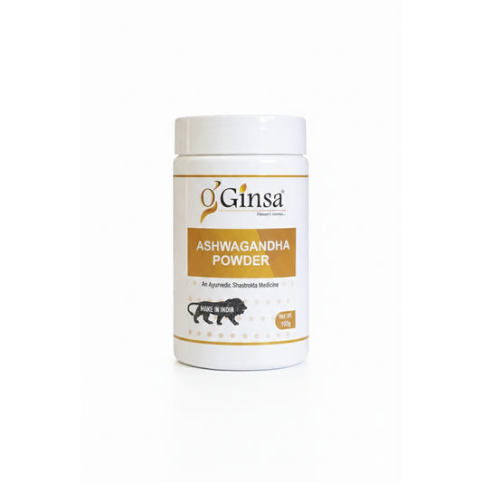 Ginsa Ashwagandha Powder 100g | Pure Ayurvedic Herbal Powder for Stress Relief, Strength & Immunity
