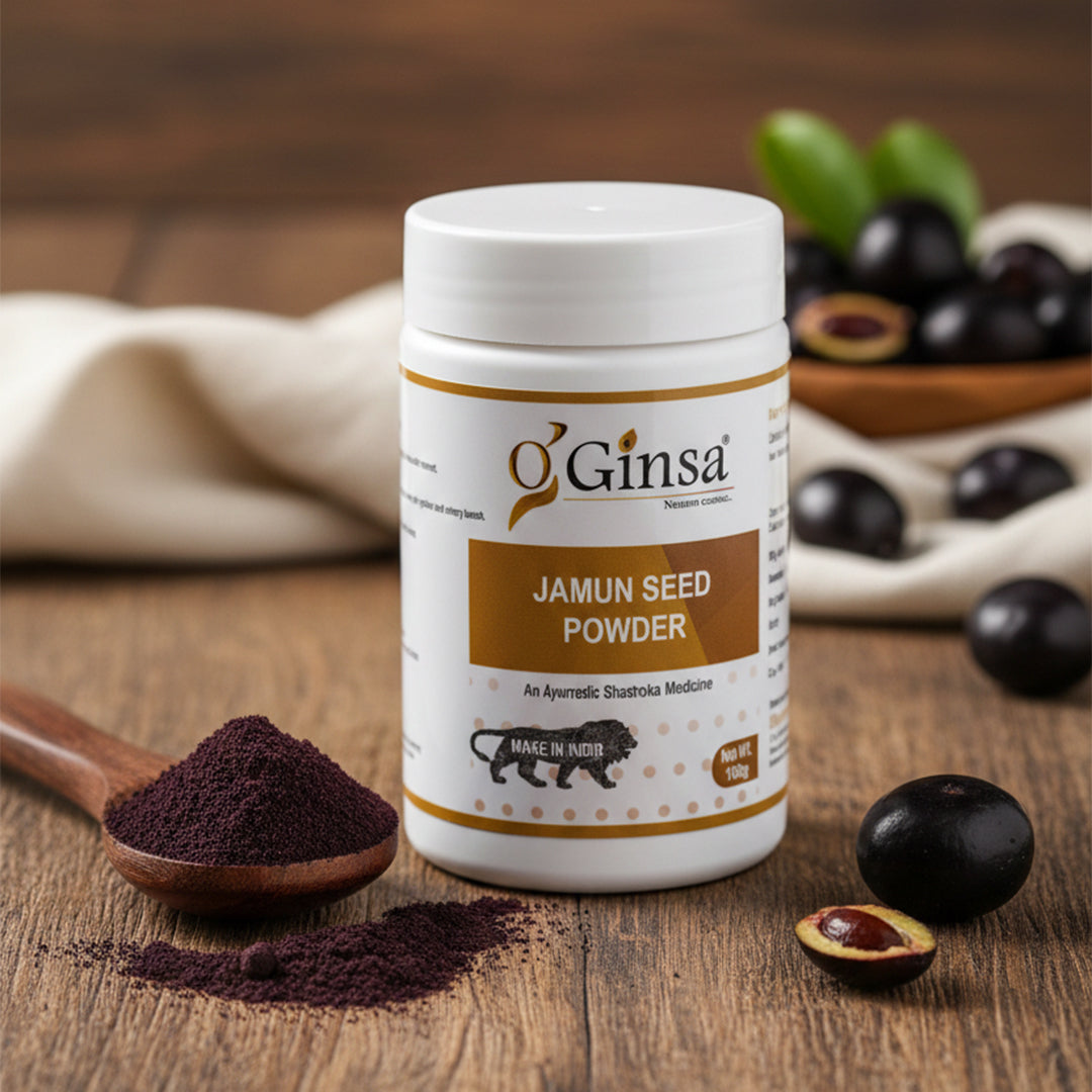 Ginsa Jamun Seed Powder 100g | Pure Ayurvedic Jamun Beej Powder for Digestion, Immunity & Wellness