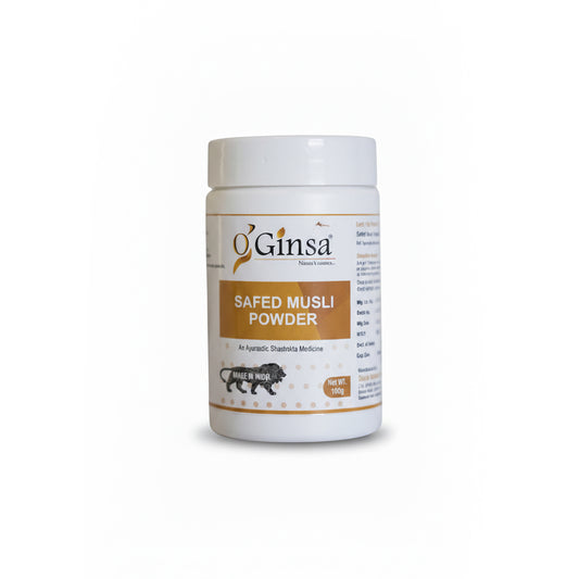 Ginsa Safed Musli Powder 100g | Pure Ayurvedic Safed Musli Powder for Strength, Energy & Vitality