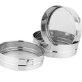 Elephant Stainless Steel Atta Chalni – 3-Piece Set, Silver, Modern Design