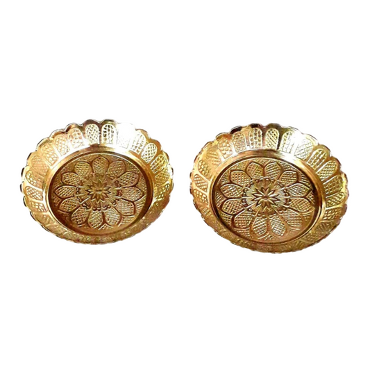 Riar Brass Om Thali – Printed Design, 10", Golden