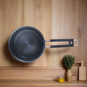 India Gold Aluminum Sauce Pan Hard Anodised - Black, Modern Round Design, 14.5 cm