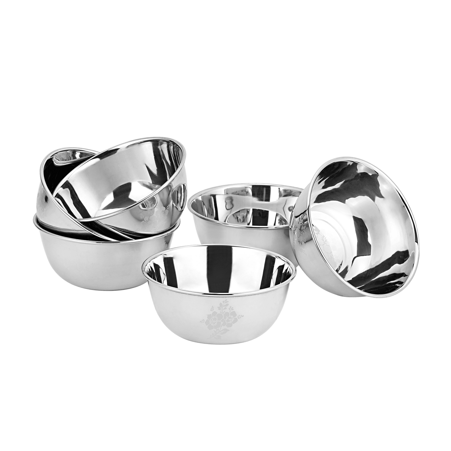 Riar Vinod Stainless Steel Plain Bowl (Katori) - 4 Inches, Plain Silver Finish