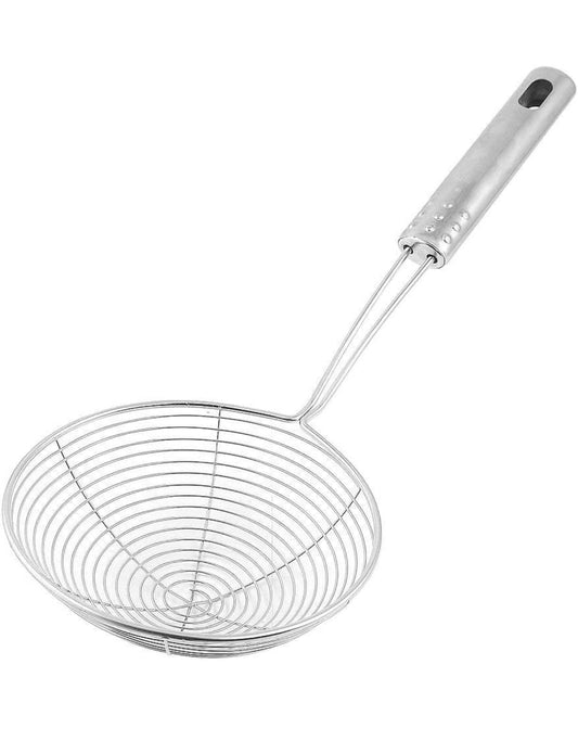 Riar Stainless Steel Jhara,Zara chinese Deep Fry Strainer PuriSkimmer Strainer - 14 Cm