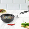 INDIA GOLD Tadka Pan Hard Anodised - Black, Modern Round Design, 11 cm