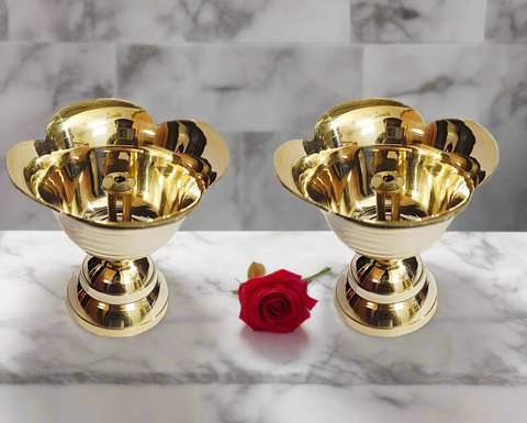 Riar Brass Gulab Jyot – Traditional Pooja Deepak