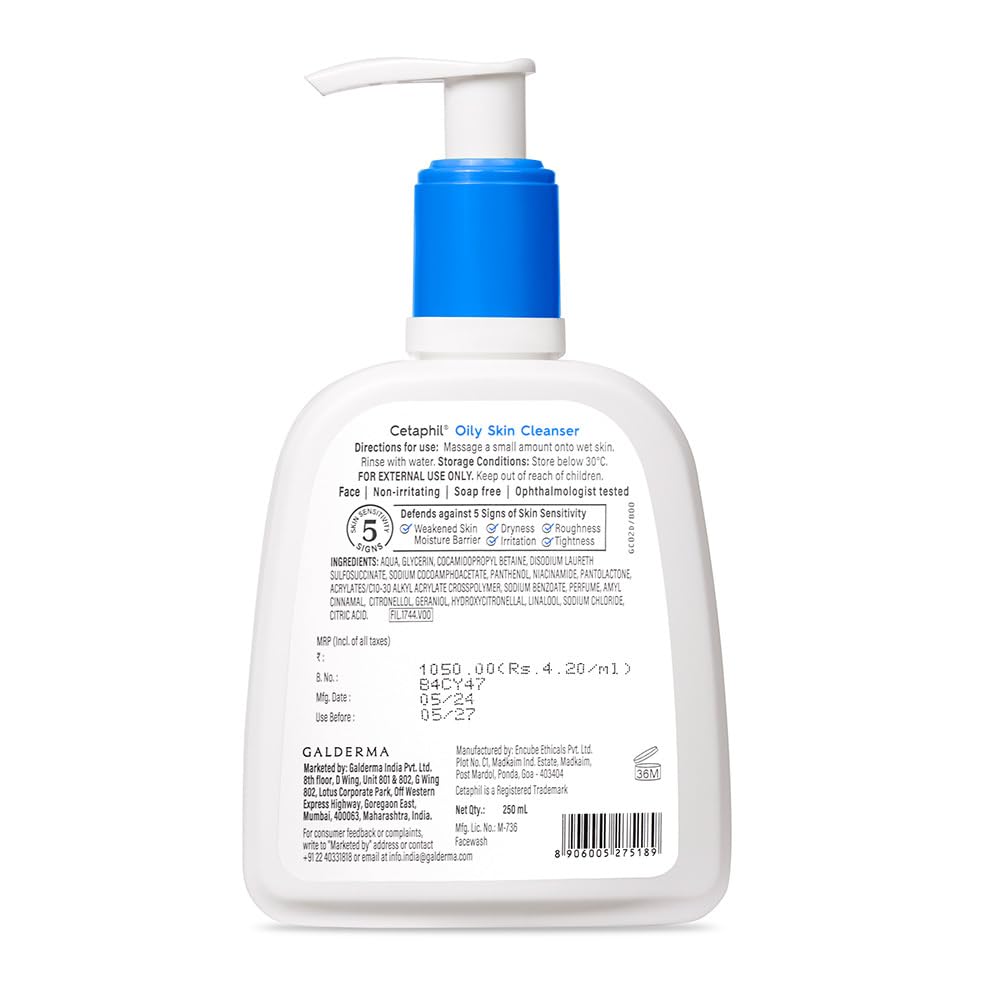 Cetaphil Oily Skin Cleanser Foaming Face Wash For Acne Prone Skin Daily Use Dermatologist Recommended
