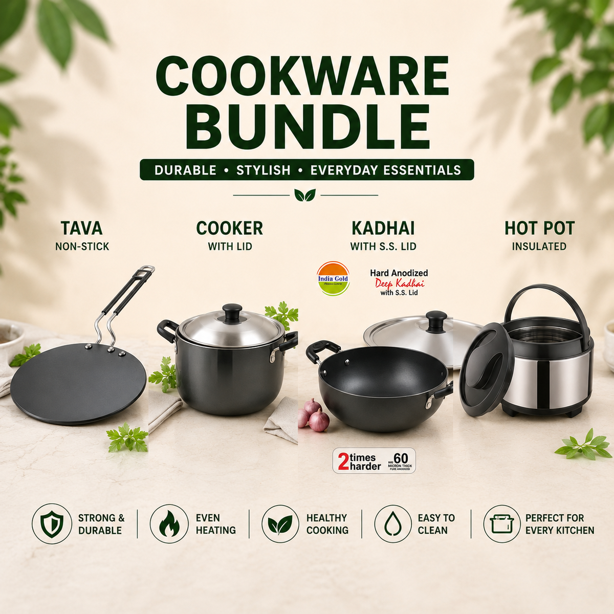 Cookware Bundle - Complete Kitchen Cooking Essentials Set