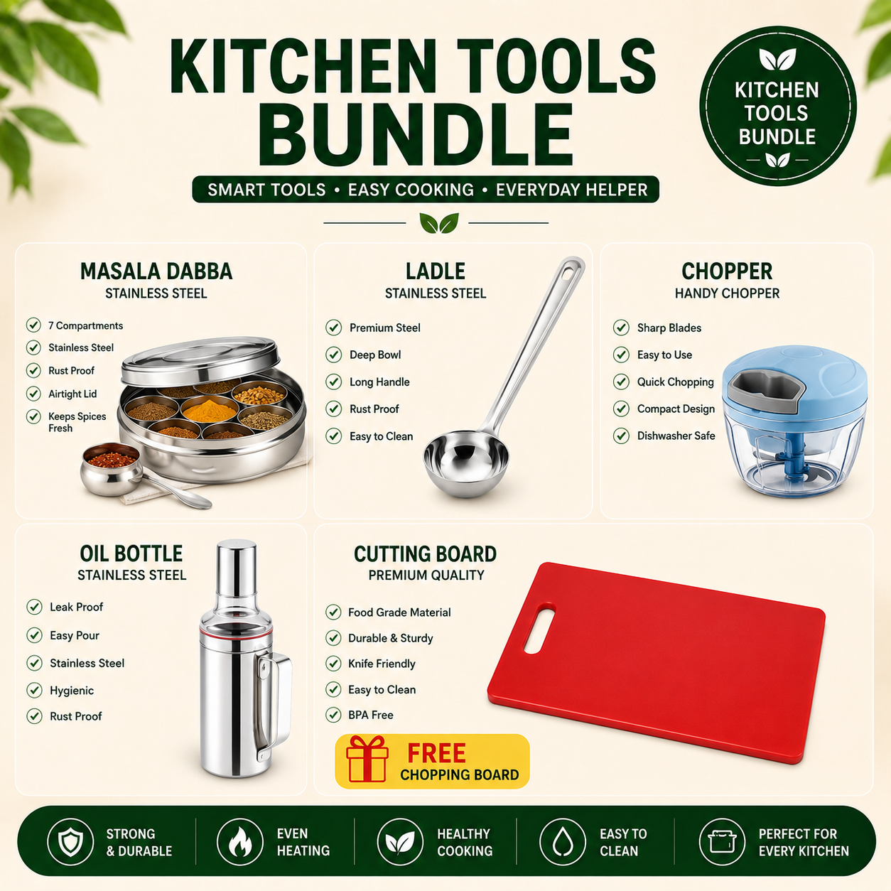 Kitchen Tools Bundle - Essential Cooking & Food Preparation Set