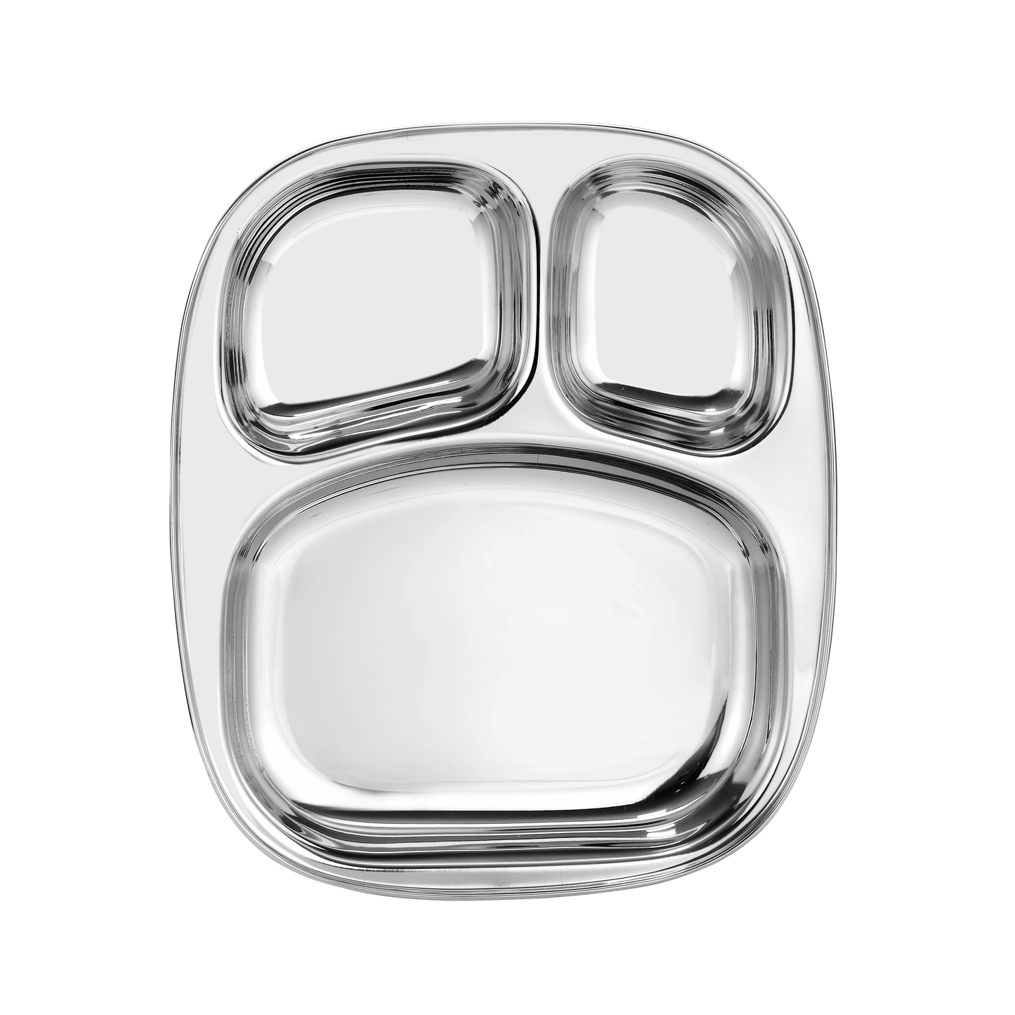 Riar Stainless Steel Modern Dinner Plate 3-in-1 – Dynasty Big, Round Design set 6 pic