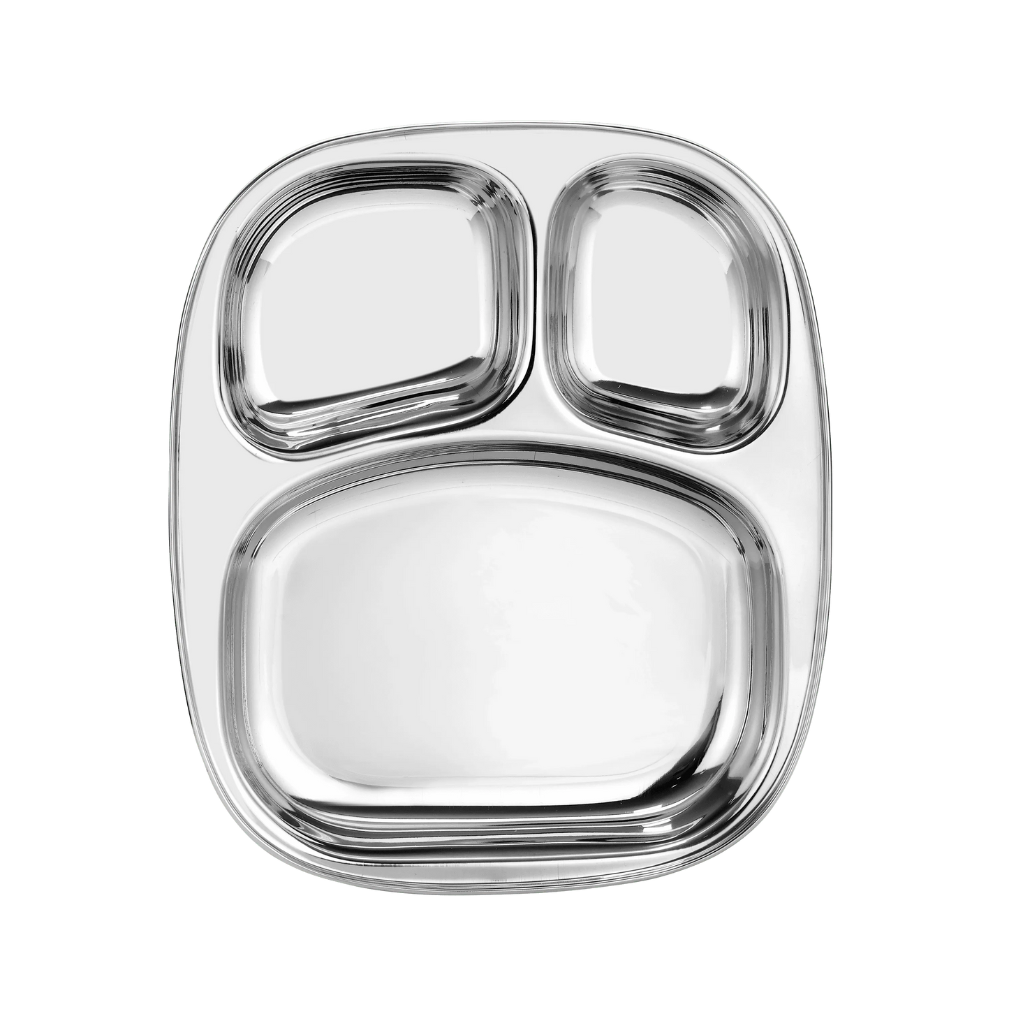 Riar Stainless Steel Modern Dinner Plate 3-in-1 – Dynasty Big, Round Design set 6 pic