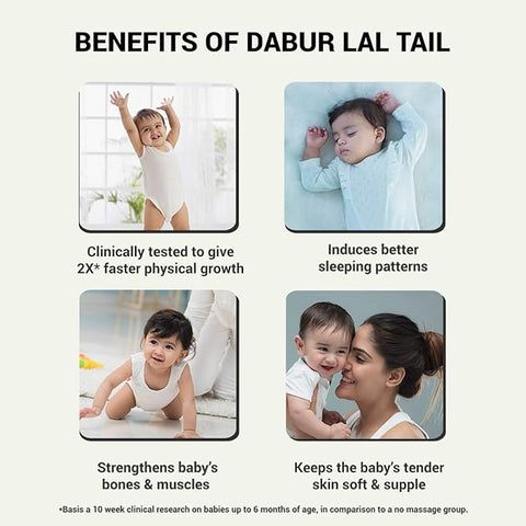 Dabur Lal Tail – Ayurvedic Baby Massage Oil for Bone, Muscle & Skin Health 200ml