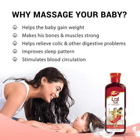 Dabur Lal Tail – Ayurvedic Baby Massage Oil for Bone, Muscle & Skin Health 200ml