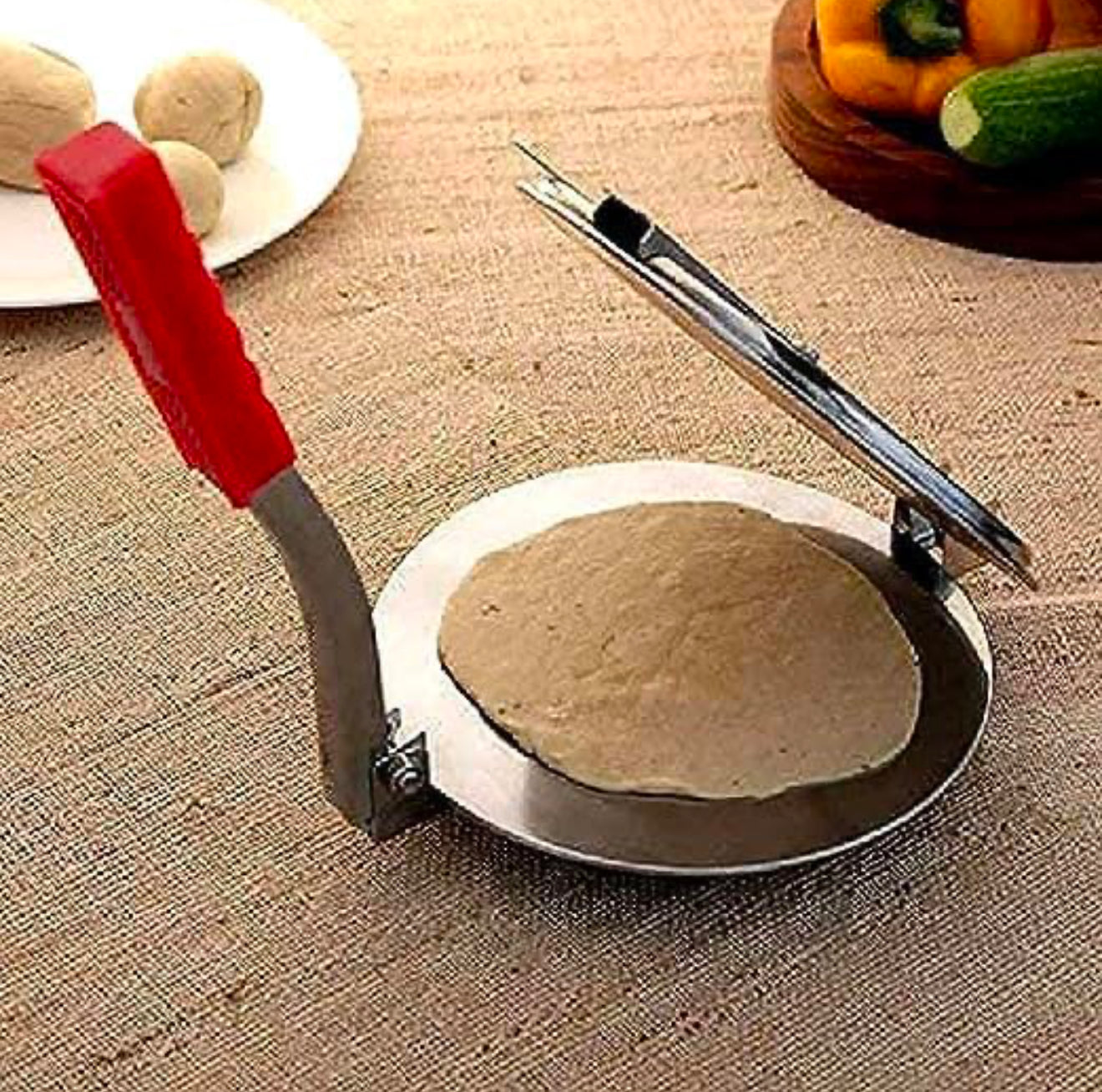 Airan Stainless Steel Puri Press – Silver, Modern Design ( 9inch )