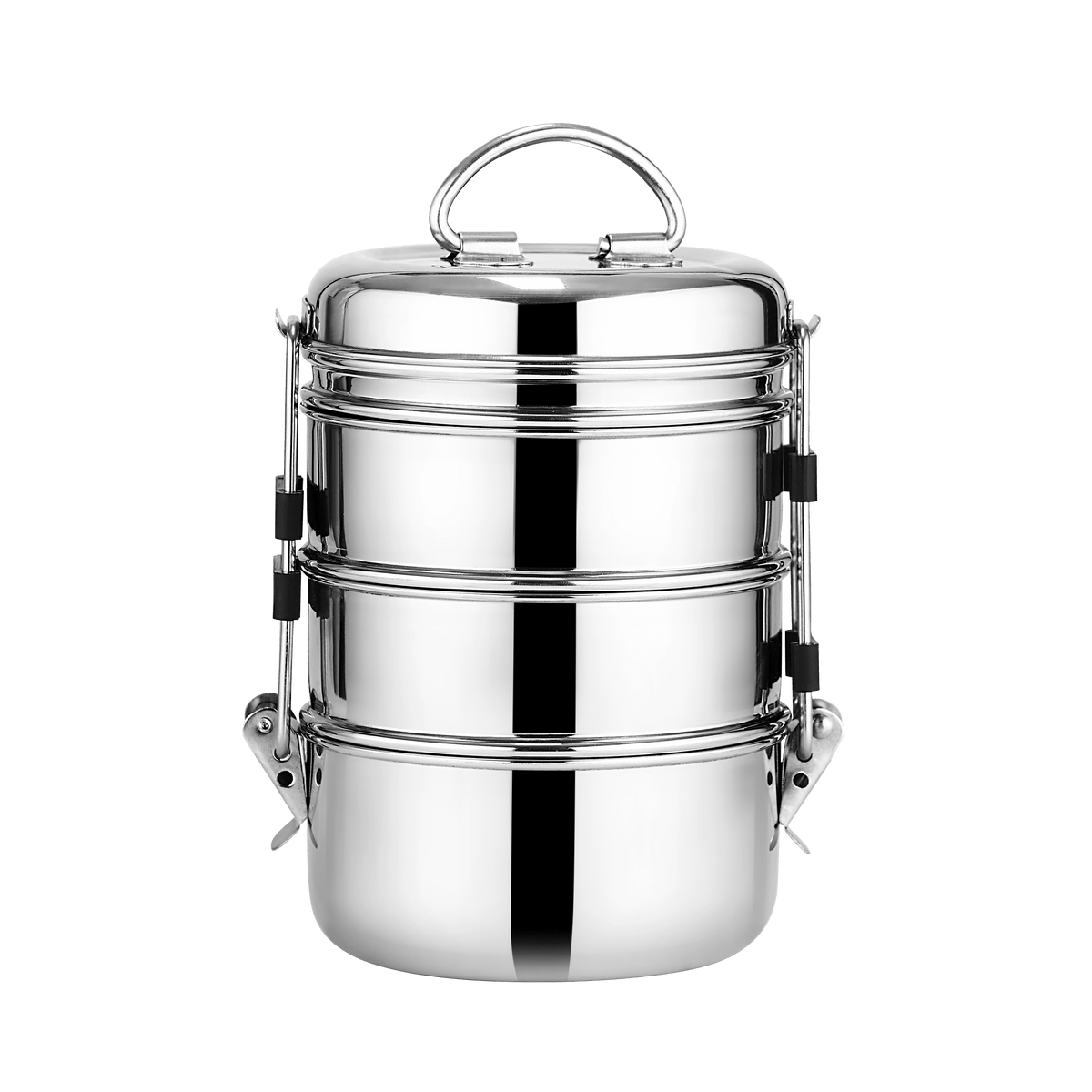 Riar Stainless Steel Clip Tiffin – Silver, Modern Design