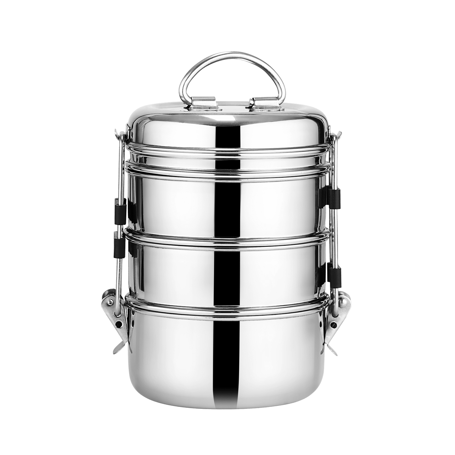 Riar Stainless Steel Clip Tiffin – Silver, Modern Design