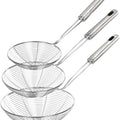 Riar Stainless Steel Jhara,Zara chinese Deep Fry Strainer PuriSkimmer Strainer - 14 Cm