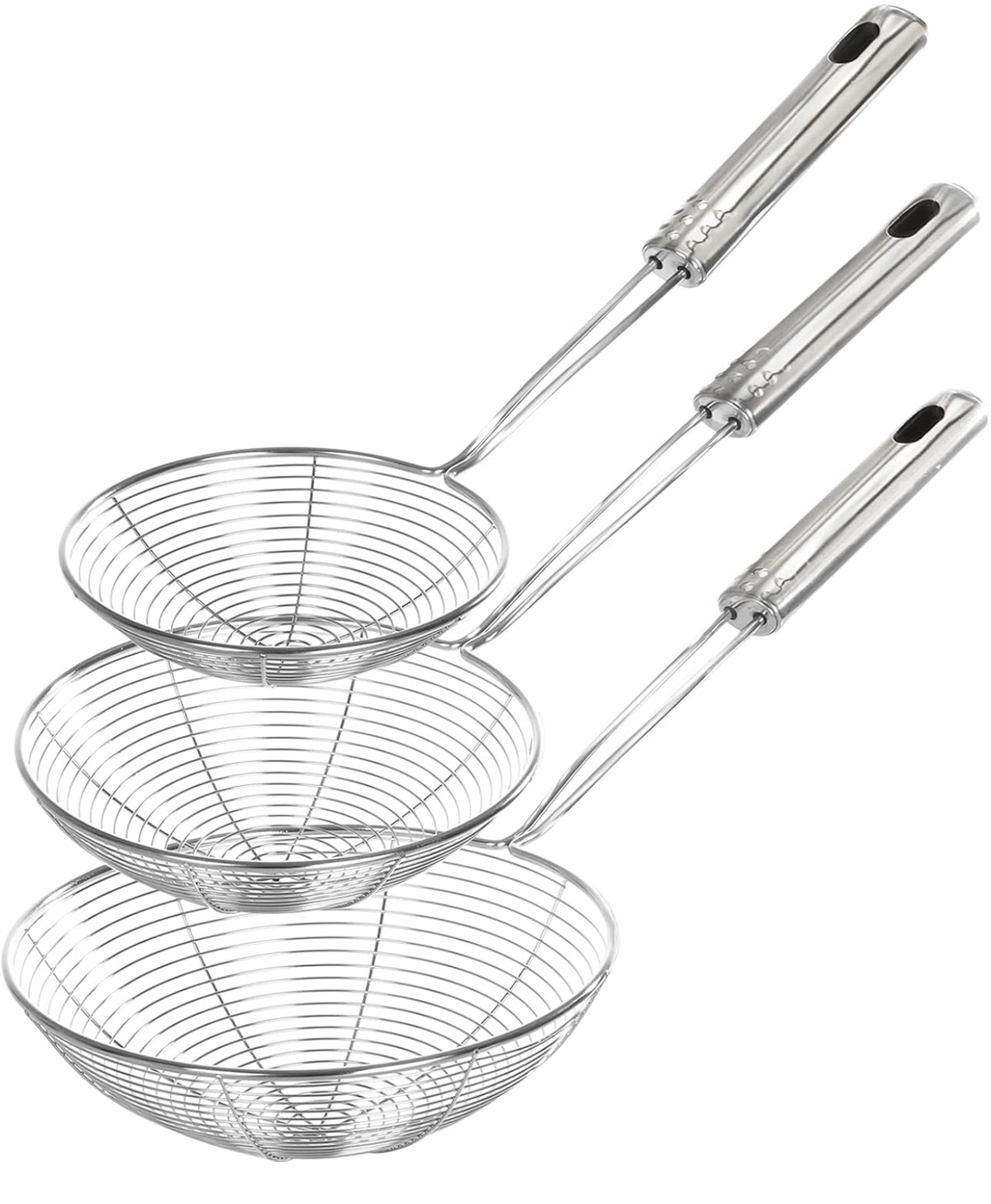 Riar Stainless Steel Jhara,Zara chinese Deep Fry Strainer PuriSkimmer Strainer - 14 Cm