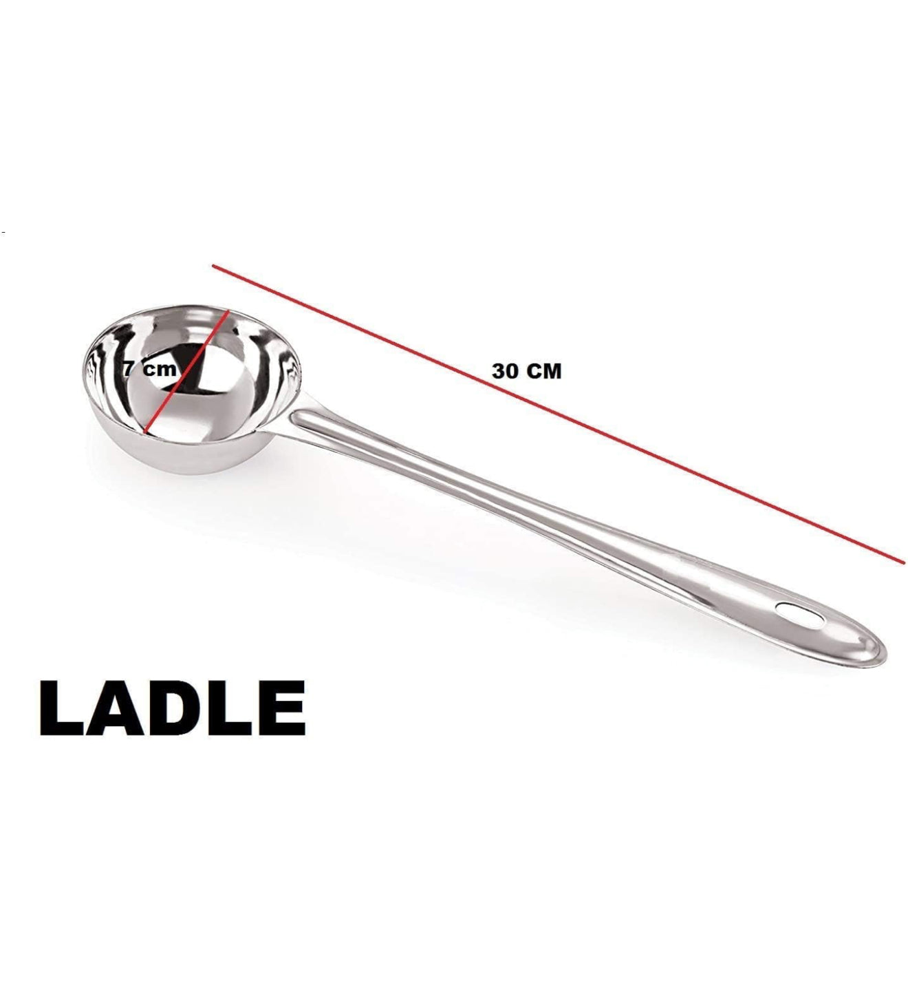 Riar Stainless Ladles Steel Cooking And Serving Spoons Spatulas, Kadchi, Karachi, Chamcha, (Silver, Ladle)