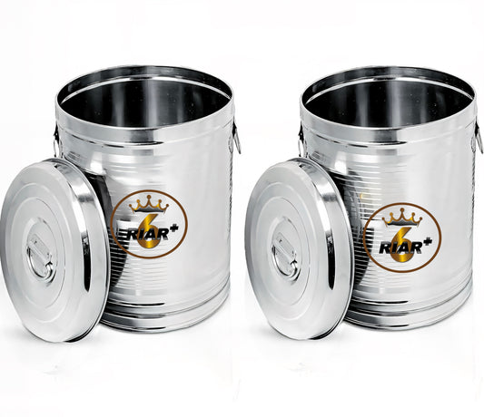Riar Stainless Steel Kunda Pawali Storage Drum Silver Touch