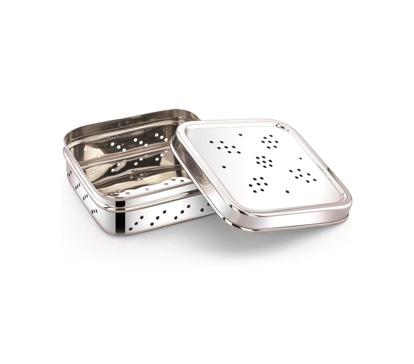 Amarjyoti Stainless Steel Dhaniya Dabbi Set for Coriander Seeds and Spices Storage