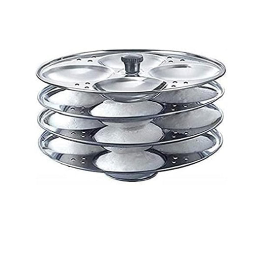 Riar Stainless Steel Idly Stand – Silver, Round Design