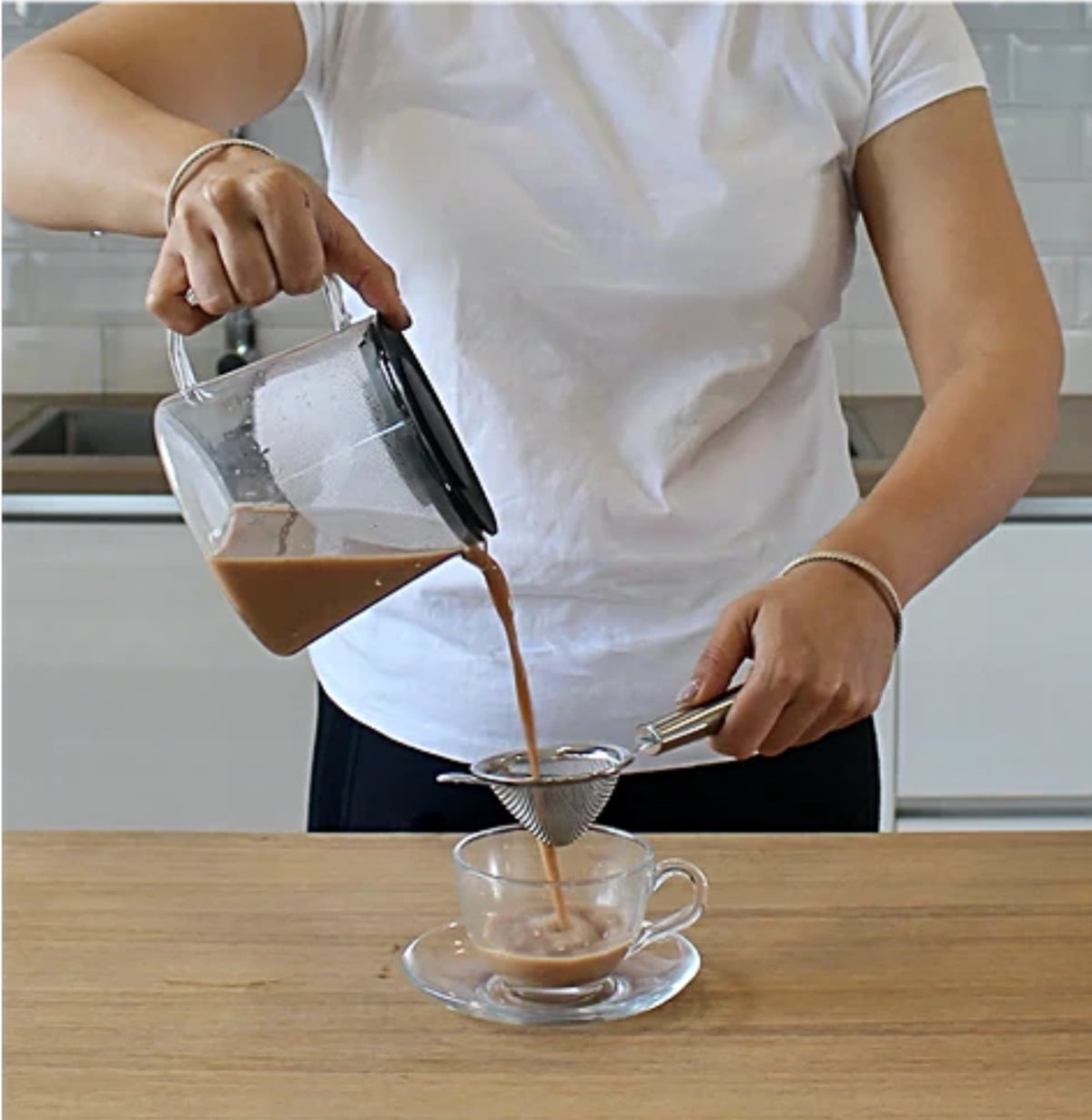 Elephant Stainless Steel Tea Time Conical Tea Strainer, Modern Silver Design – 7.5 cm